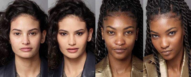 Longwear Foundation Before and After Model Image